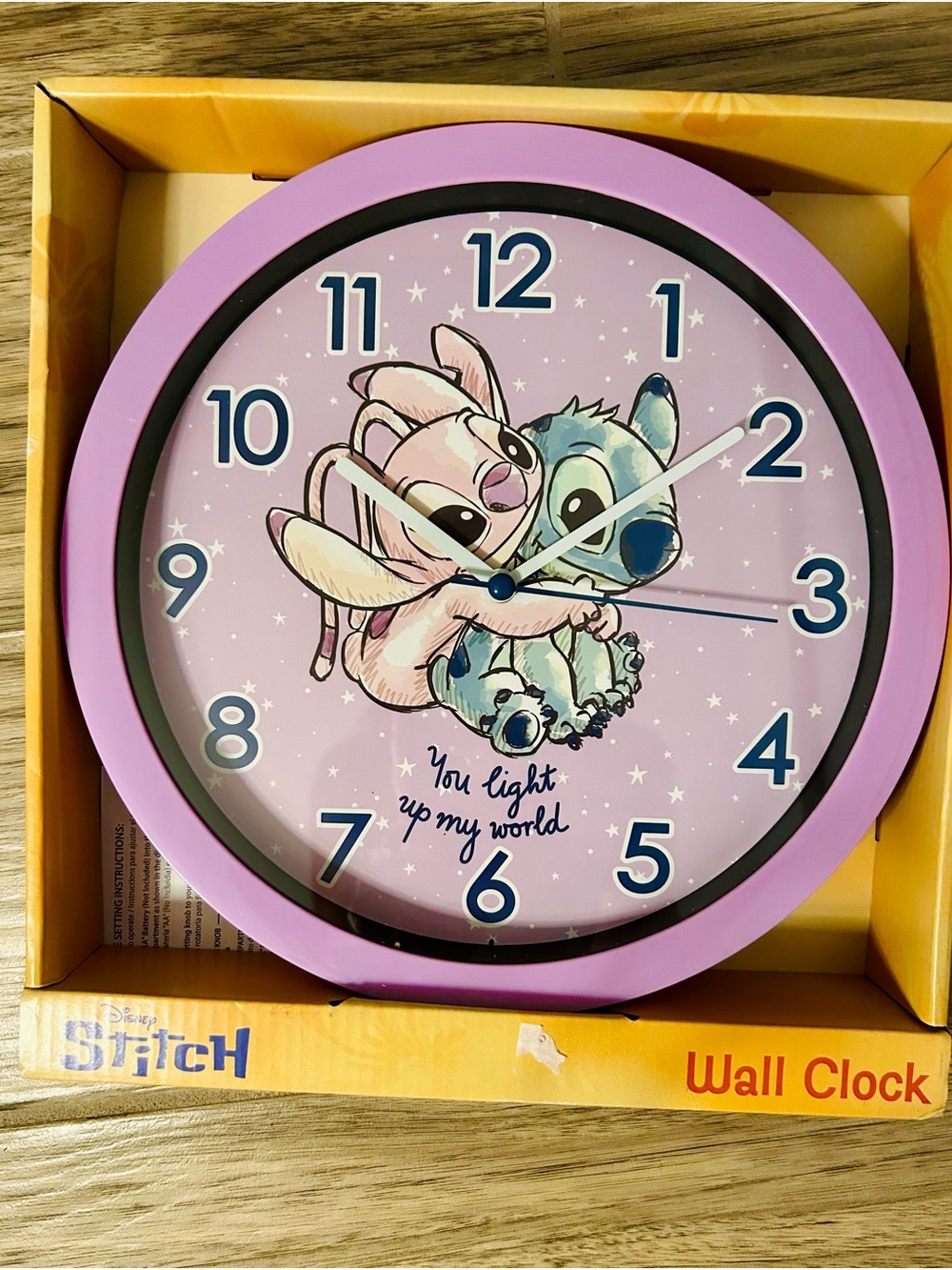 Pink Stitch Clock – You Light Up My World